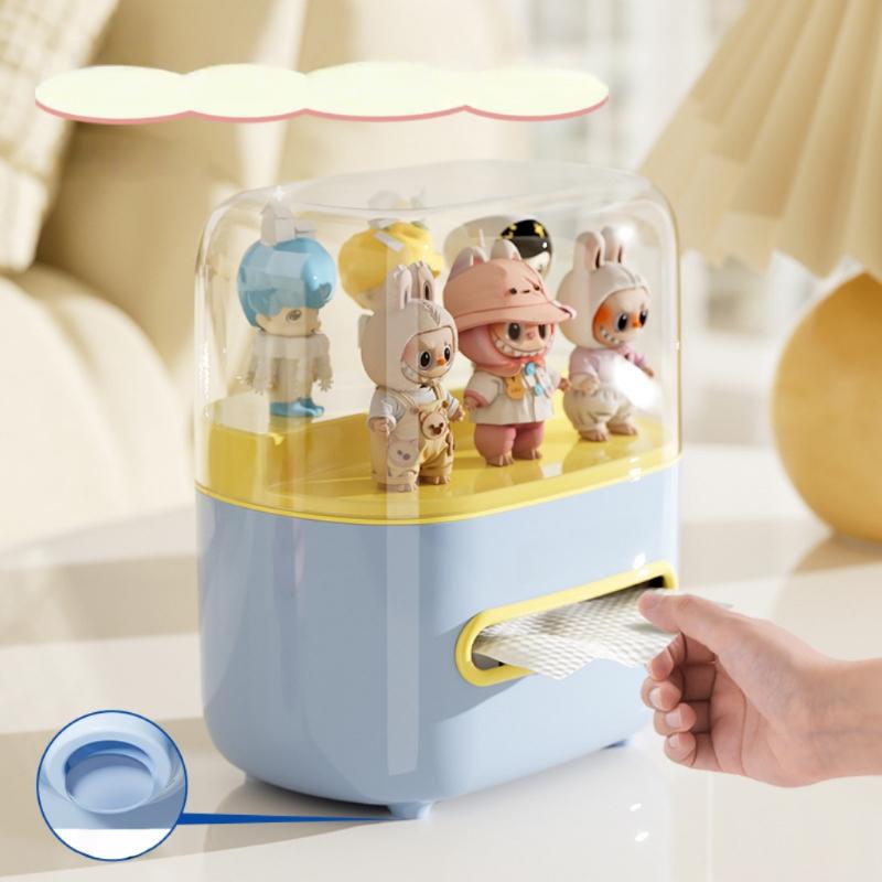 Multi functional sealed dustproof trendy toy storage box, office living room desktop tissue box, home decoration