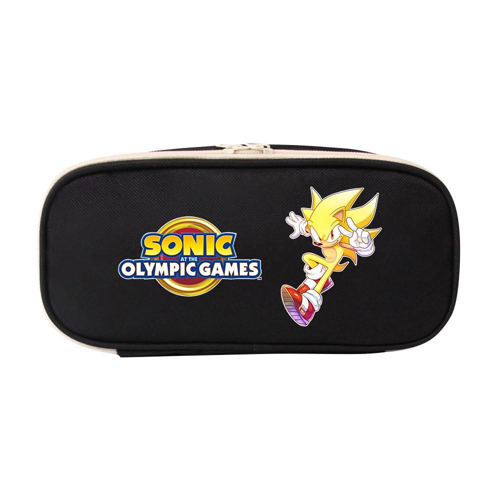 Sonic The Hedgehog Student Pencil Case Canvas Large Capacity Zipper Pen Bag For School Supplies And Teen Gift