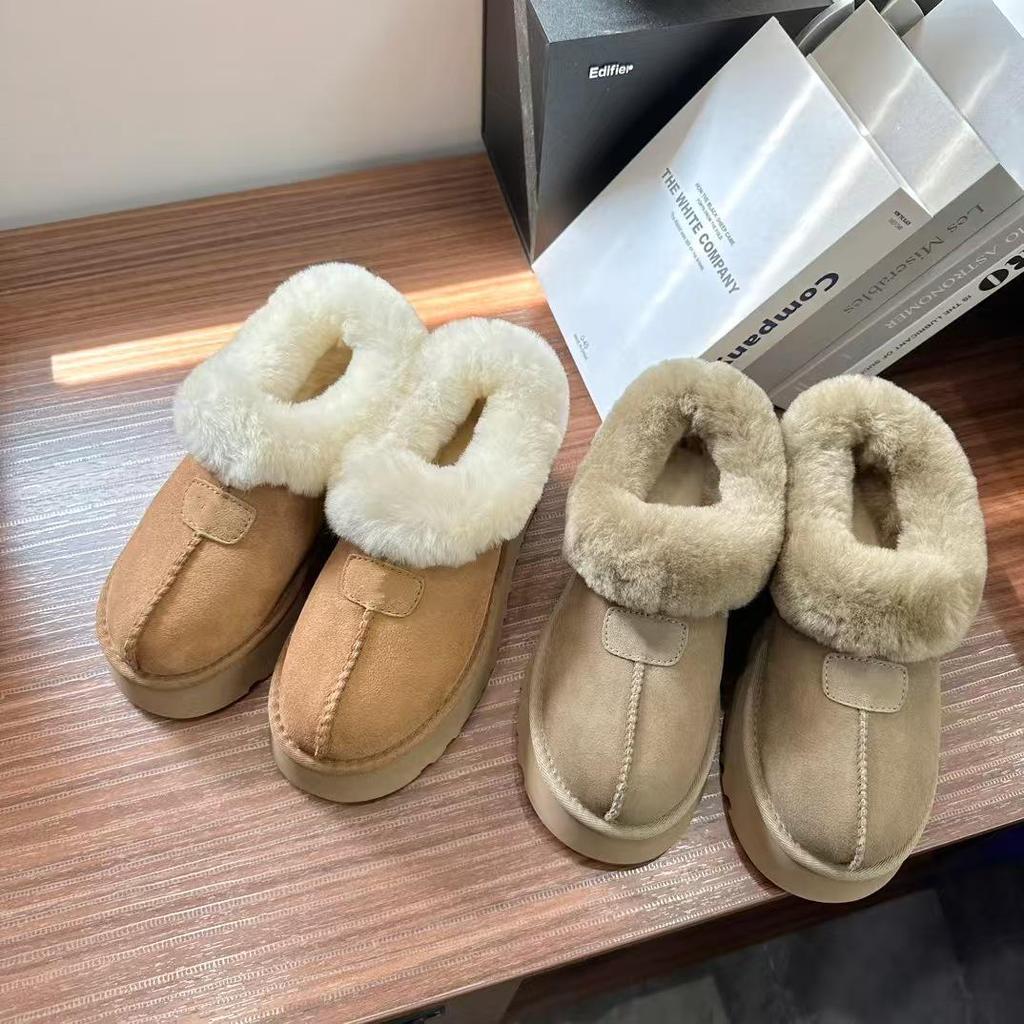 Women's Winter Tazz Suede Snow Boots with Extra Thick Sole and Round Toe, Plus Velvet, Cotton, Sheepskin Wool Lining