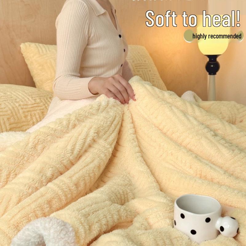 Lammwolle Milch Samt Fleece Überwurfdecke für Büro oder Sofa Nickerchen.