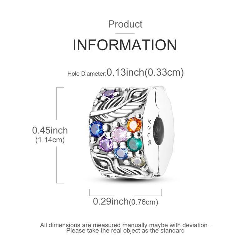 Original Charms Beads Copper Clip Charms Zircon Silicone Spacer Beads Fit Original Bracelet Diy Charm Women Jewelry