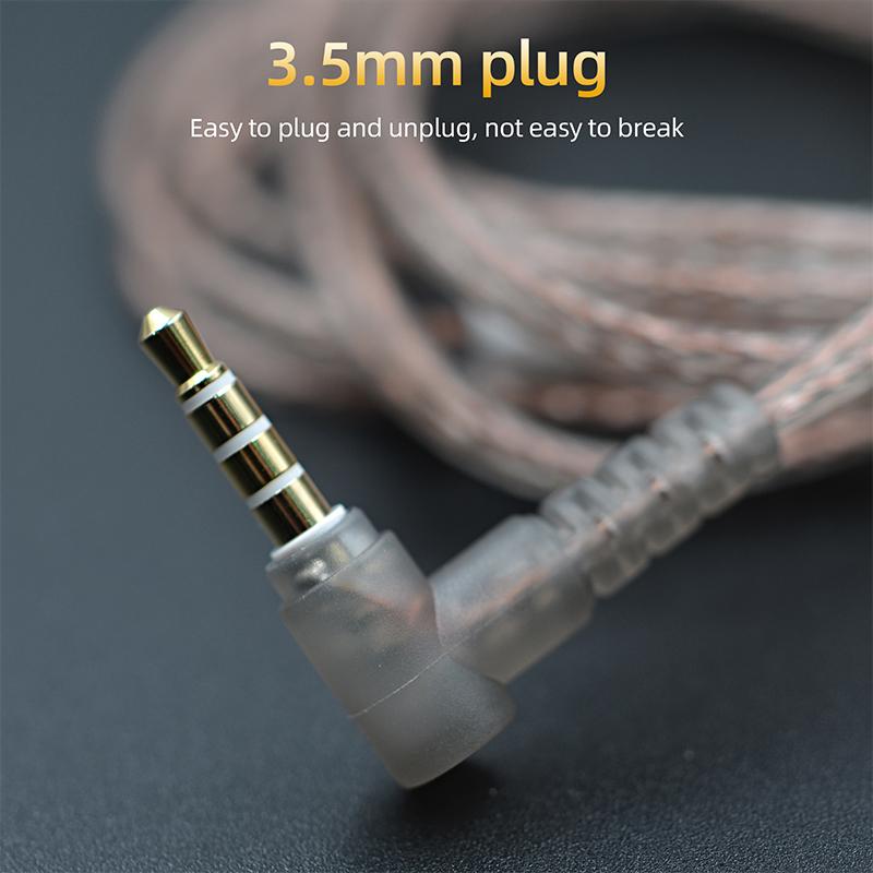 KZ Cable High Purity Oxygen-free Copper Flat Upgrade Cable Earphones Cable Wire with Mic For KZ EDX PRO ZES ZEX PRO ZSX DQ6S