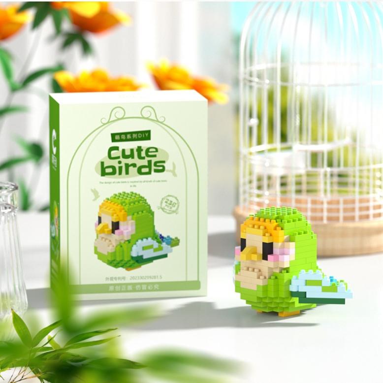 

Chao Le Chuang 8909-20 Meng Bird Series Детские китайские строительные блоки Игрушки Сборка украшений Подарочные игрушки зелёный