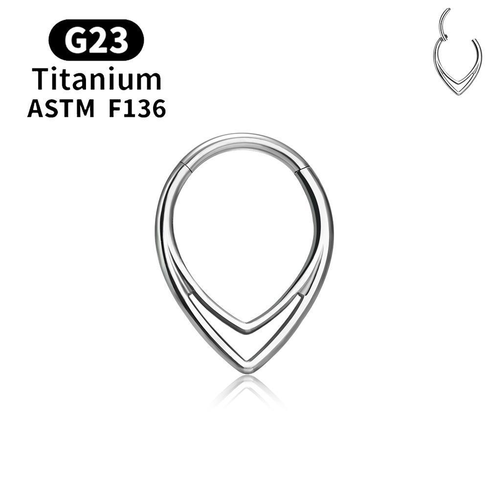 ASTM F136 G23 Титановые Пирсинг Септум Сердце Кольца в Нос 16G Навесной Кликер Трагус Хрящ Хеликс Серьги Панк Боди-Пирсинг 16G 1.2x8mm
