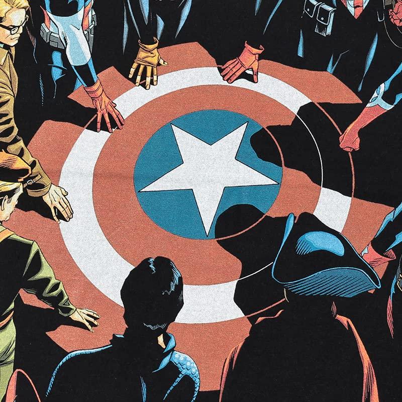 EVERSOUL Marvel Short Sleeve T-Shirt, Captain America, Avengers, Iron Man, Venom, Hulk, Birthday Gift, Men's, Black, XL Size [Parallel Import]