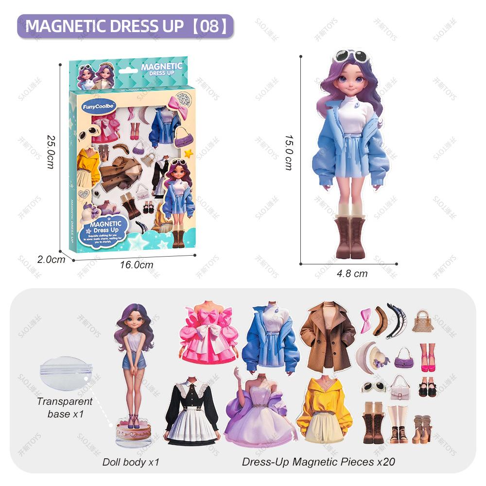 DIY Magnetic Dress Up Sticker Toy for Girls Preschool Magnetic Pretend Play Educational Gift Princess Set