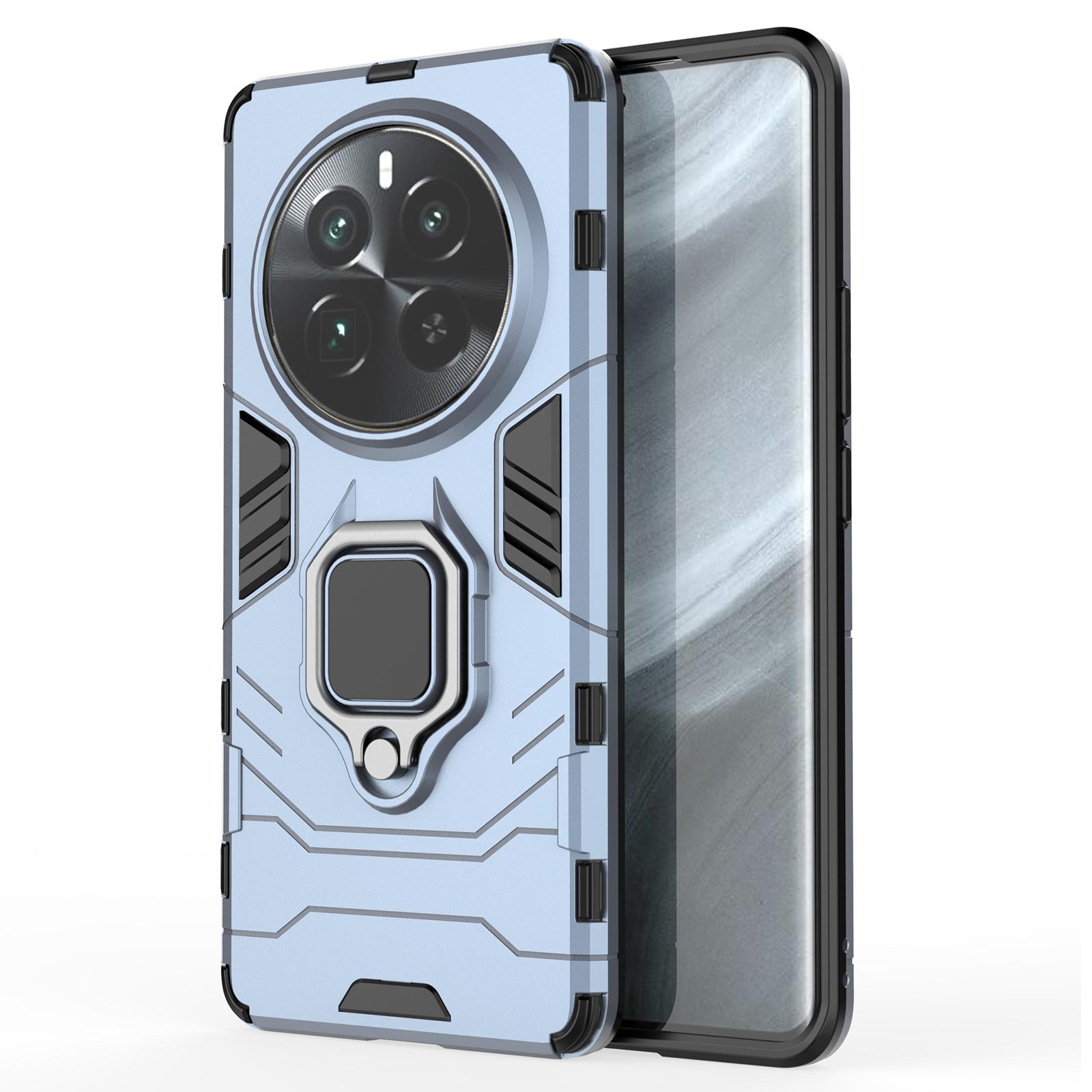 

For Realme 12 Pro+ 5G/Realme 12 Pro 5G Shockproof Phone Case Ring Holder Kickstand Phone Cover Blue
