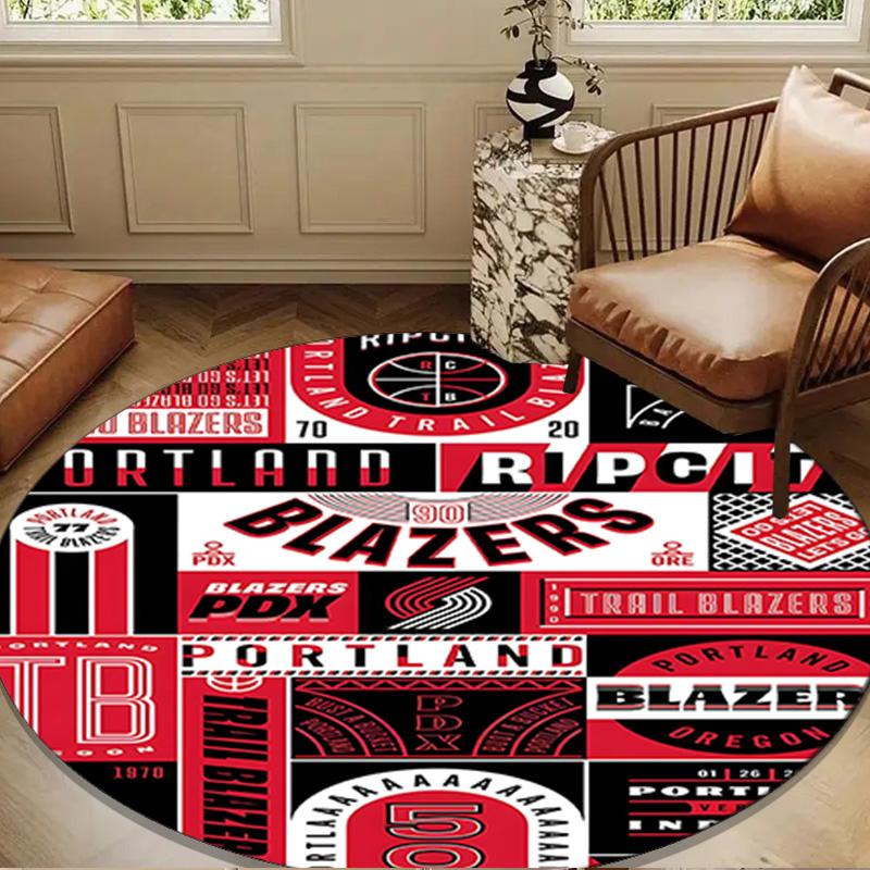 Trail Blazers Logo Round mat, Anti-slip Circle Carpet Chair rug For livingroom,Bedroom, doormat home decor Gift Christmas Gifts