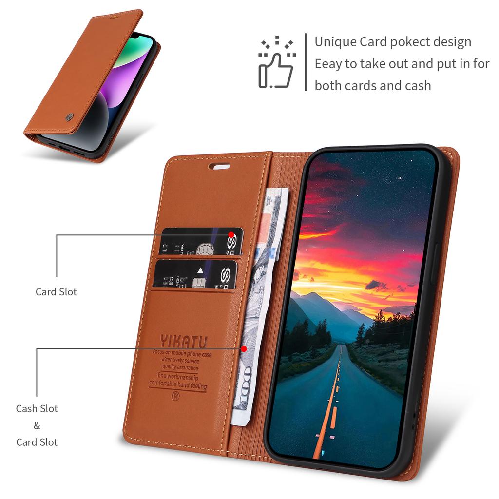 For Oppo A5 4G (Global) /5G (Global)/A5 4G/5G/A3 Pro (Global) 5G Phone Cases YIKATU Magnetic Closure PU Leather Mobile Cover