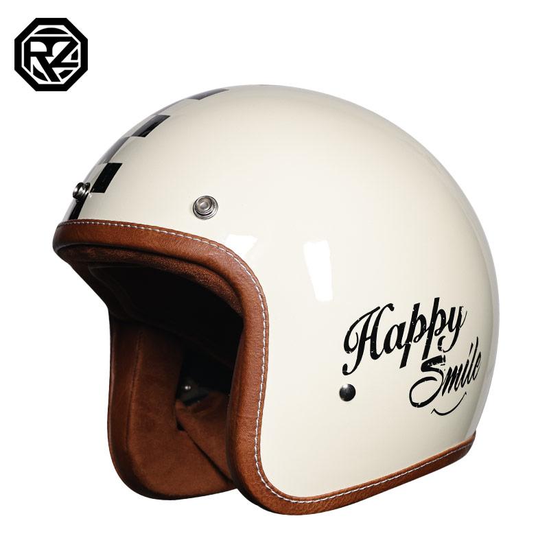 Vintage Motorcycle Helmet 3/4 Half Helmet Certified Motorcycle Helmet for Men and Women