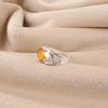 Citrine Gemstone 925 Sterling Silver Proposal Ring, Pretty Ring Gift For Love CZR-24-3