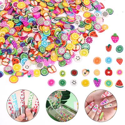 Bagged Nail Art Soft Pottery Pieces 1000 Fruits And Flowers Mixed Diy Nail Art Accessories Mixed Small Packaging Material Package