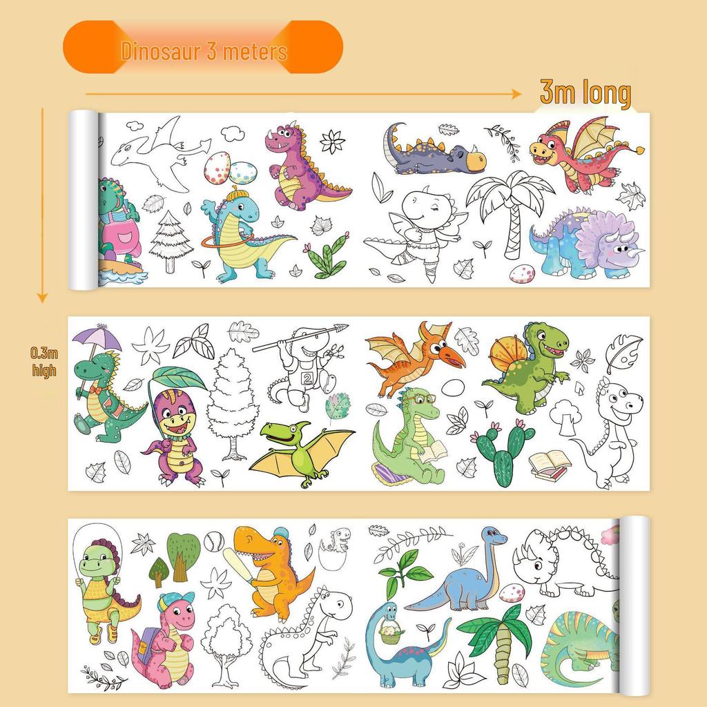 Extra-Large Children's Graffiti Coloring Scroll: Durable Drawing Paper for Kindergarten and Babies