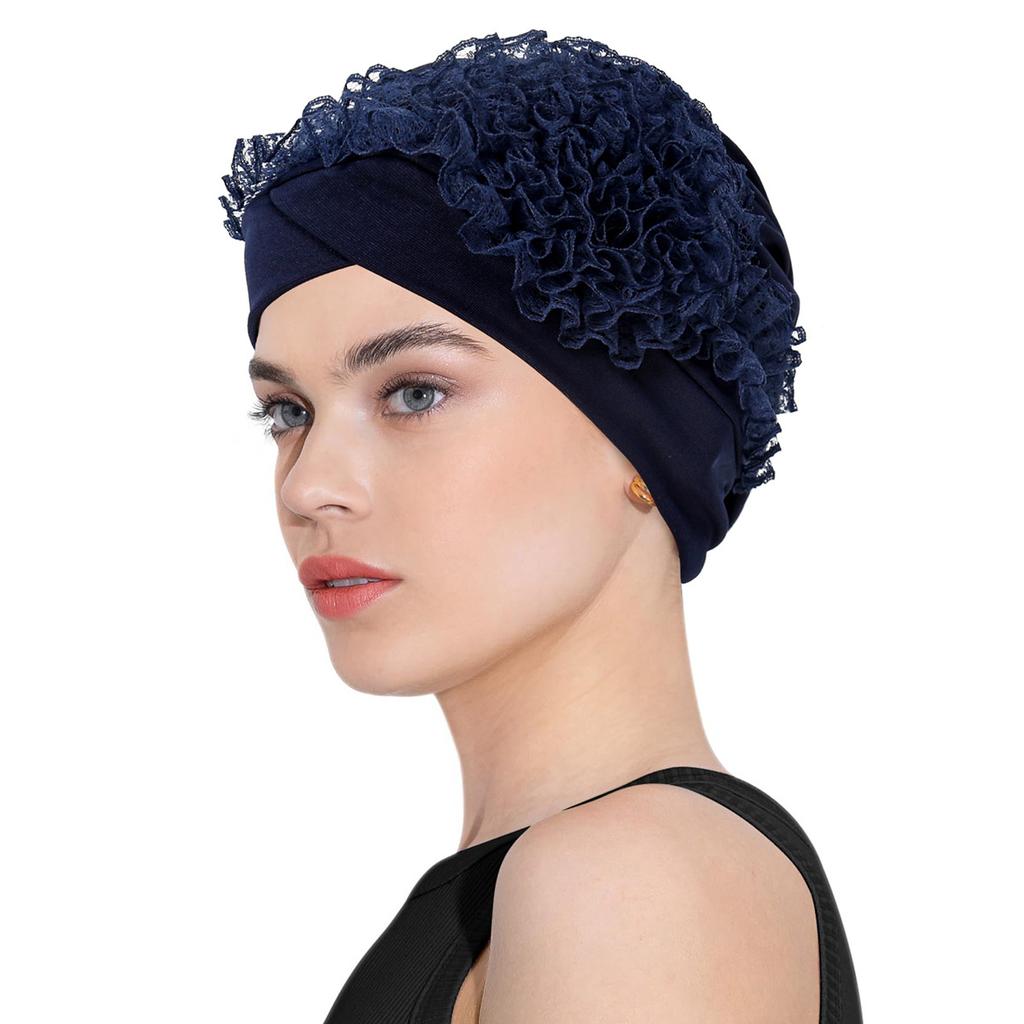 Hijabs Muçulmanos de Flor Grande para Mulheres Chapéu Turbante Sublenço Islâmico Lenço de Cabeça Feminino Chapéu Índia Turbantes Cabeça Para Mulher Hijabs Bonés