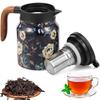 Vintage Blumiges Tee-Thermoskanne 1000ml Edelstahl Teekanne Auslaufsichere Teekanne Mit Tee-Sieb Mini-Thermo-Kaffeekanne