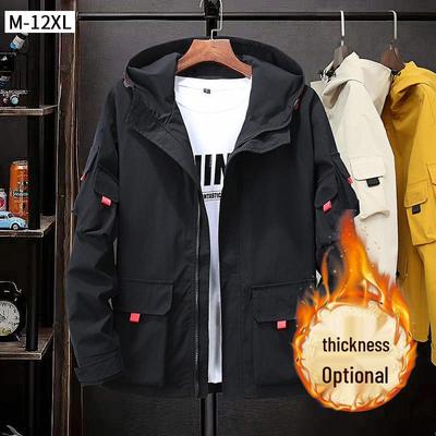 Retro Arbeitskapuzenjacke für Herren, Lockerer Schnitt, Übergrößen bis 12XL erhältlich - Perfekt für Frühling und Herbst.