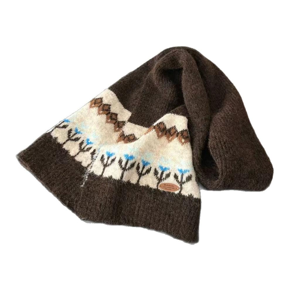 Fair Island Atmosphere Jacquard Knitted Scarf Men and Women Winter New Warm Versatile Couple Shawl Scarf