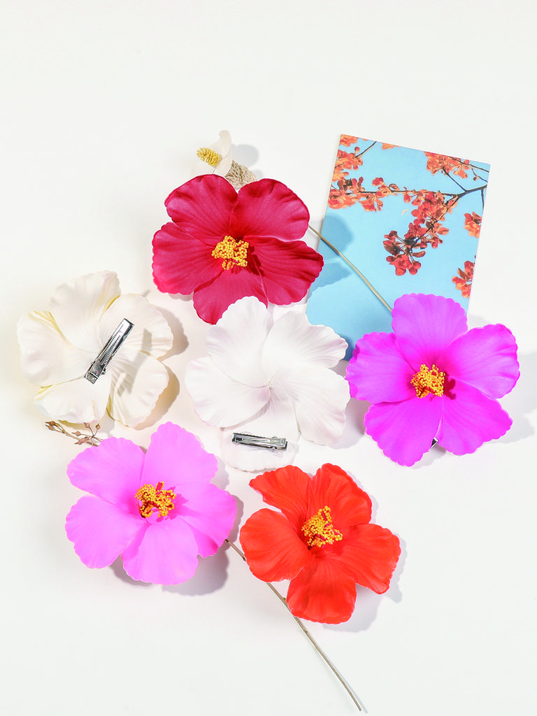 Flower Hair Clip for Women Girl,Vintage Boho HairPin Flower Accessories Nonslip Cute Hawaiian Hair Barrettes for Thin Thick Hair