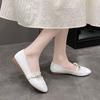 Fashion Shoes for Women Pointed Toe Wedding Bride Shoe Pearl Woman Flats White Comfortable and Elegant Y2k Dress Spring 2025 Trend 39