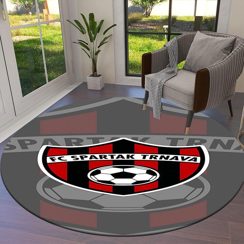 FC Spartak Trnava Round Area Rug,Carpet Rug for Living Room Bedroom Sofa Playroom Decor,Non-slip Floor Mat