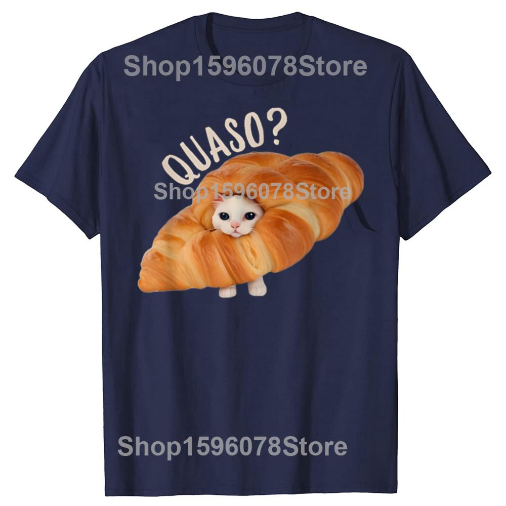Funny Croissant Meme Cat Cake Pet Lover TShirt Summer Men Clothing Vintage Summer Cotton Short Sleeve Oversized Tshirt Tops