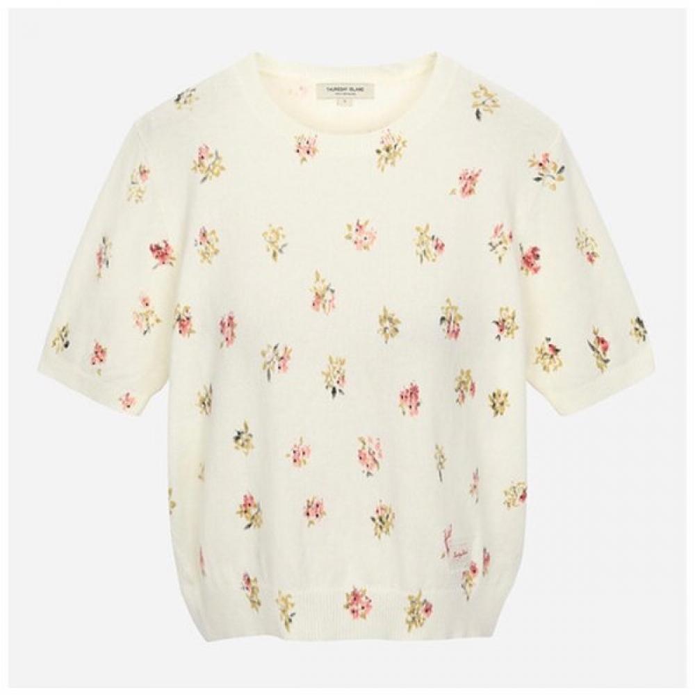 

Thursday Island Flower Print Knit Pullover T262msw133w ivory (IV)/S