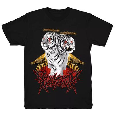 Polyphia Band Schwarzer Tiger Schwere Baumwolle Vollgröße Herrenhemd Unisex T-Shirt