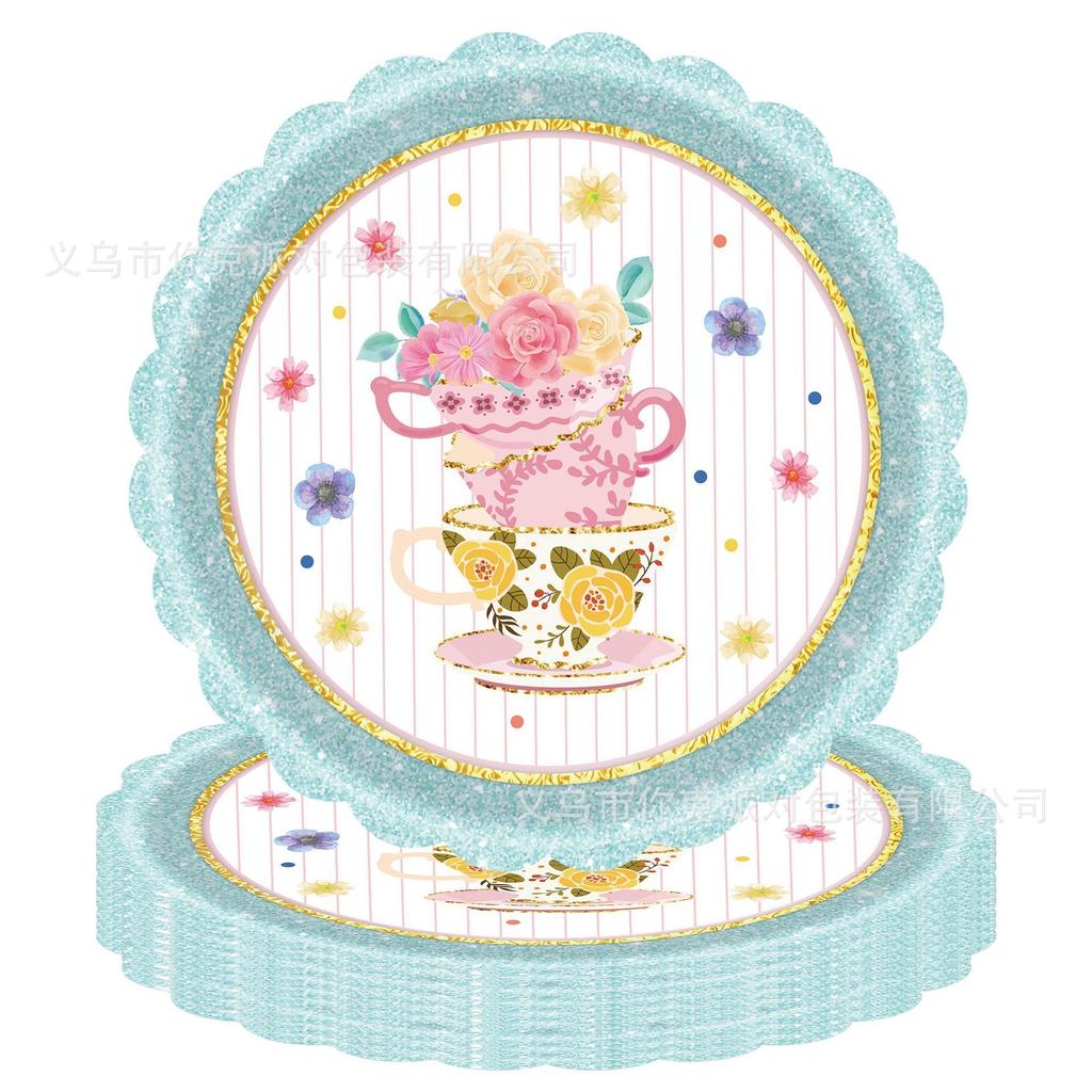 Afternoon Tea Party Tableware, Tea Party Plates, Paper Cups, Tablecloths, Birthday Decorations