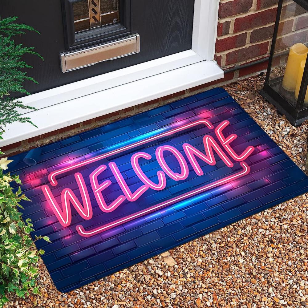 1pcs Wood Flower Pebble Welcome Rug Doormat NonSlip Entryway Rug Living Room Bedroom Kitchen Washable Outdoor Indoor Floor Mat