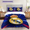 Juego de Edredón con Estampado del Real Madrid CF Funda de Edredón Funda de Almohada Decoración del Hogar Regalo de Cumpleaños (1 * funda nórdica + 2 * fundas de almohada, sin núcleo)