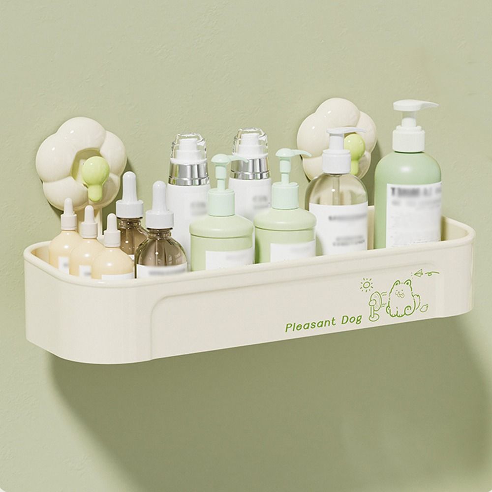 Simple Flower Suction Cup Shelf Cute Storage Organizer Rack Bathroom Storage Shelves  Kitchen