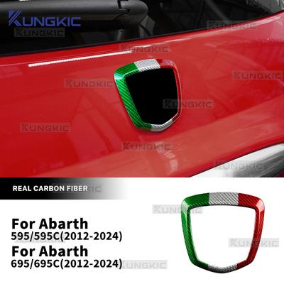 Real Hard Carbon Fiber For Abarth 595 695 2012 2013 2014 2015 2016 2017 2018 2019 2020-2024 Front Rear Badge Whiskers Logo Frame