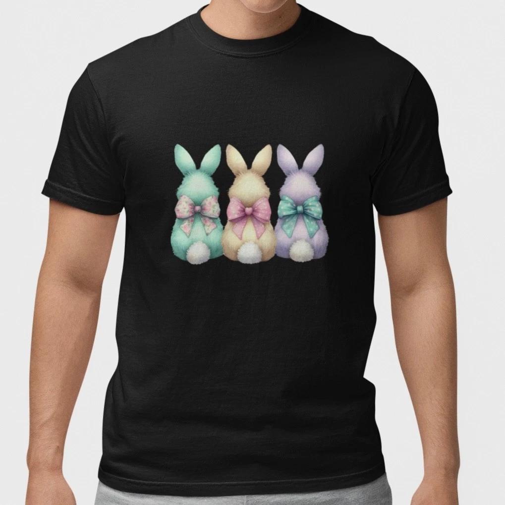 Cute Bunny Shirt Pastel Rabbit Graphic Tee Spring Aesthetic T Shirt Women Gift L