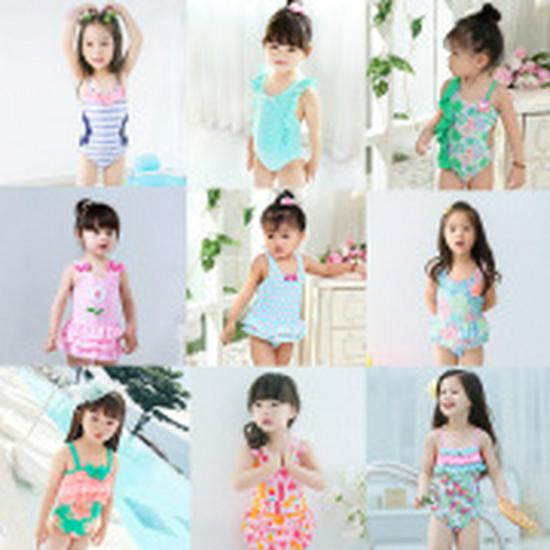 Colorful Print Adjustable Tie Bikini Set for Girls - Baby To Medium Sizes