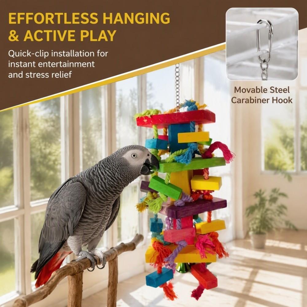 Eco-Friendly Bird Chew Toy Natural Wood Bird Parrot Toy Durable Parrot Chew Toy For Cockatoo