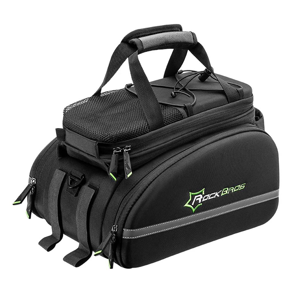35L Bike Trunk Bag with Fold-Out Pockets A6-03BK - Black