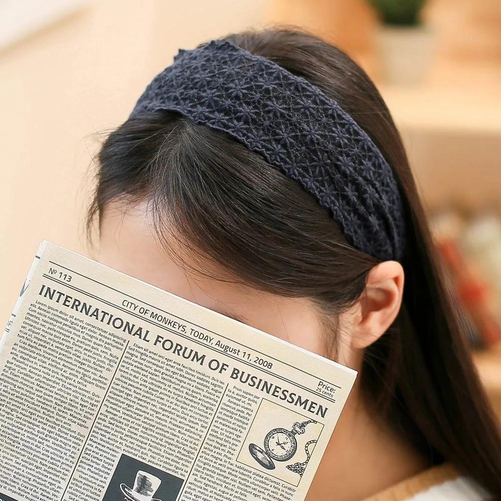 Daily Headband Designer Headband Angel Shushu Oriental Lace Hairband Navy Orange Vidastory