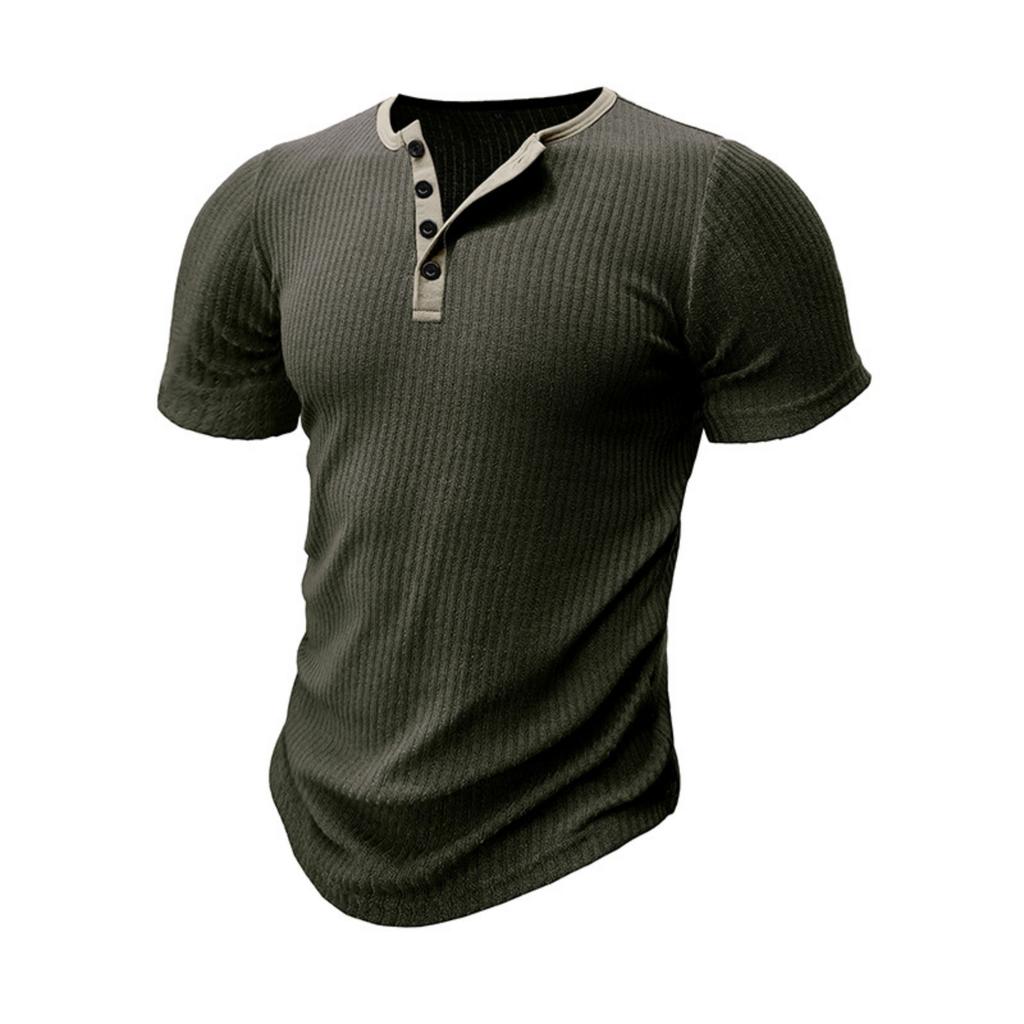 Men's Casual Stylish Textured Knitted Top - Men's Stretch Golf Sport Breathable Short-sleeved Shirt