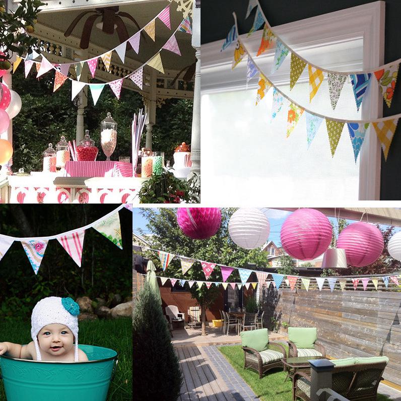 Kids' Yellow Duck Birthday Party Triangle Flag - Cotton Cloth Decoration for Children's Room or Kindergarten