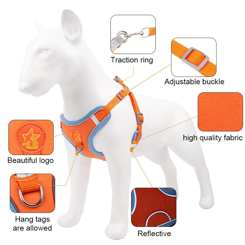 Pet Harness Vest Walking Lead For Puppy Dogs Collar Adjustable Reflective Breathable Harness For Dogs Puppy And Cats
