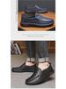 Men's Casual Leather Moccasins: Breathable Cowhide Flats for Middle-Aged and Elderly