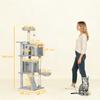 160 cm Cat Tree, Multiple Levels, Sisal Scratching Posts, Caves, Plush Platforms, Hammock, Ladder, Play Balls