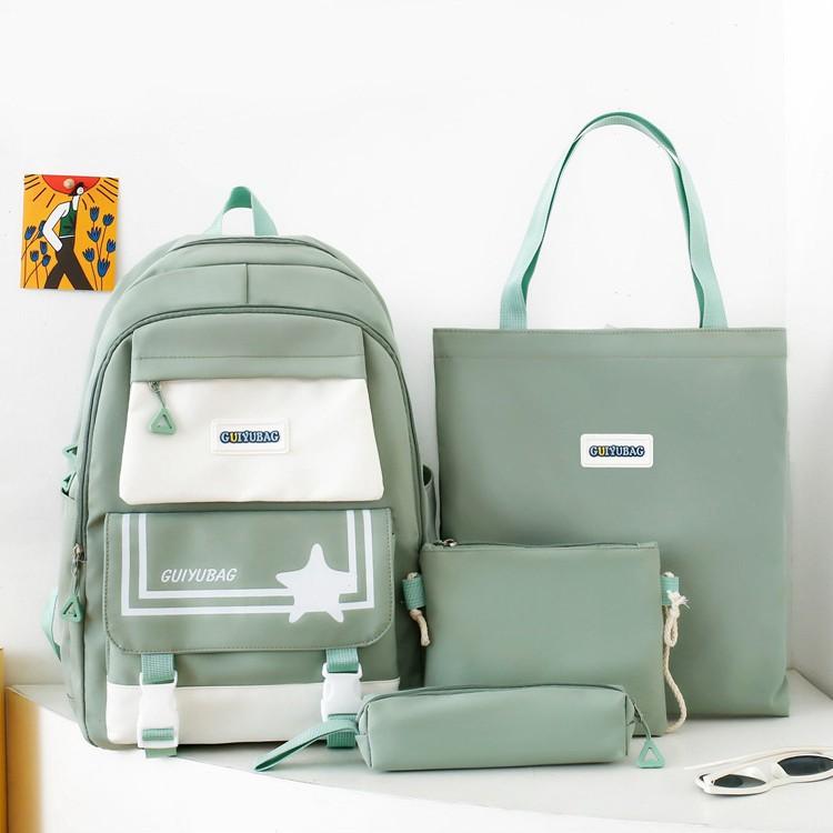 Schoolbag Large Capacity Mother and Child Four-piece Backpack Junior High School Student Schoolbag Ins Japanese Harajuku High Value Girl Backpack