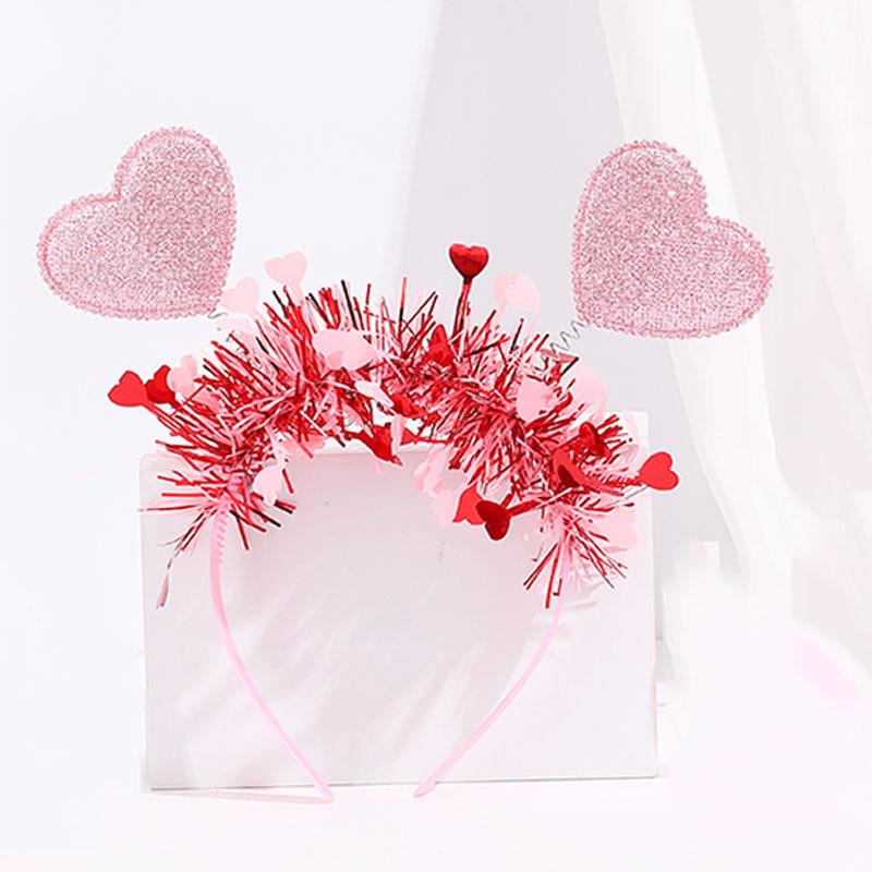 Valentine's Day Red Heart Headband Hair Clip - Wedding & Party Photo Prop