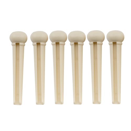 Musiclily Plastic Acoustic Guitar Bridge Pins, Ivory/Black Dot (Pack of 6)