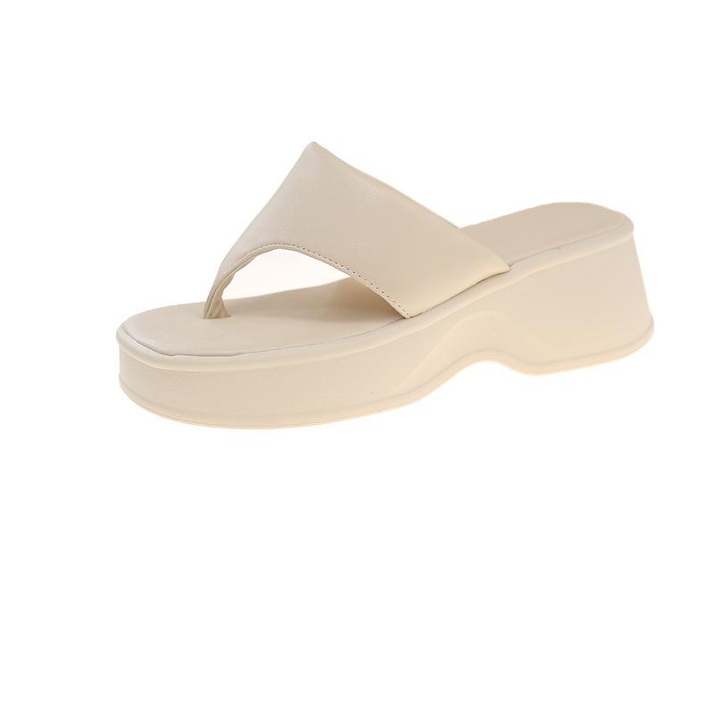 

Mezzie beach casual thick-soled herringbone cool slippers for women to wear 2025 summer Korean version of square head fashion cool slippers for women 35