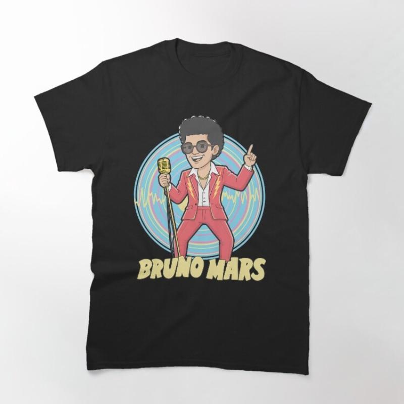 

Bruno Mars cute style unisex 100cotton shirt Y2k 2026 summer New ONeck Short Sleeve hip hop oversized Unisexs Tshirt fan gifts M