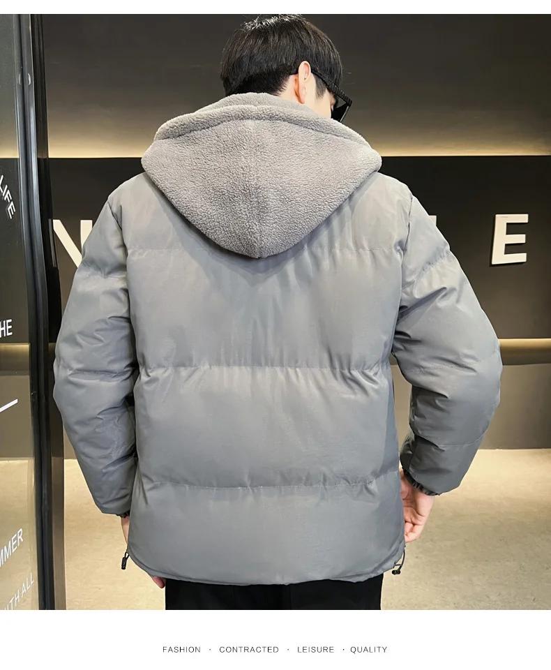 Winter Jacket Men Parka Loose Hooded Warm Coats Zipper Up 2026 New Fleece Lined Parka Outdoor Warm Snow Men's Long Padding Coat