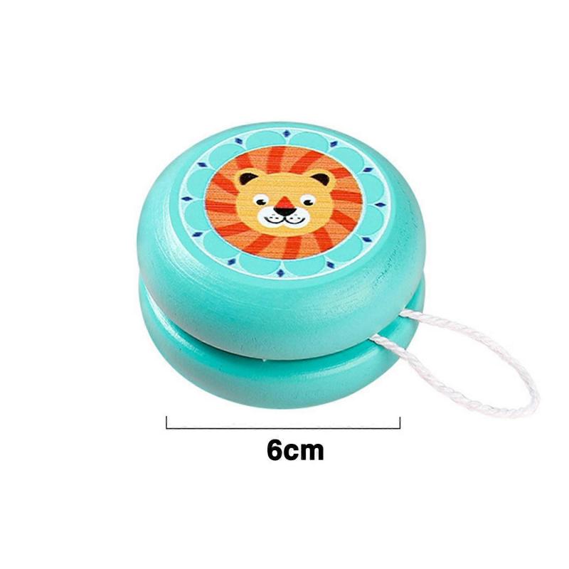 Kinder-Jojo-Spielzeug mit Schnur, buntes Cartoon-Trick-Jojo, reaktionsfähiger Ball, reflexartig, automatische Rückkehr aus Holz