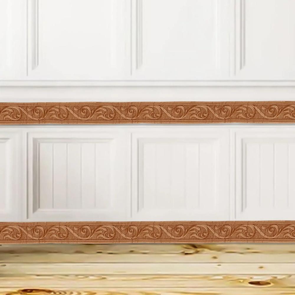 1pc 2.3mX6cm 3D Wall Trim Line Skirting Sticker Self-Adhesive Wall Trim Sticker Household Waterproof Baseboard Wall-paper